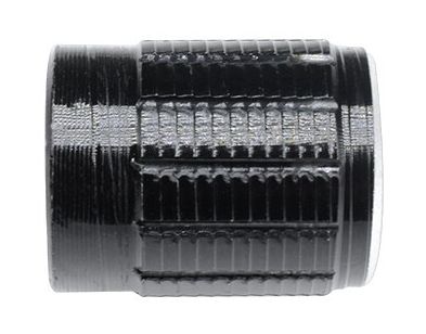 Draaiknop 14x16mm zwart voor geribbelde as 6mm aluminium 03